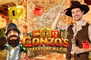 Gonzo&#039;s Treasure Map slot visual from Evolution available on vemabet-casino.pt